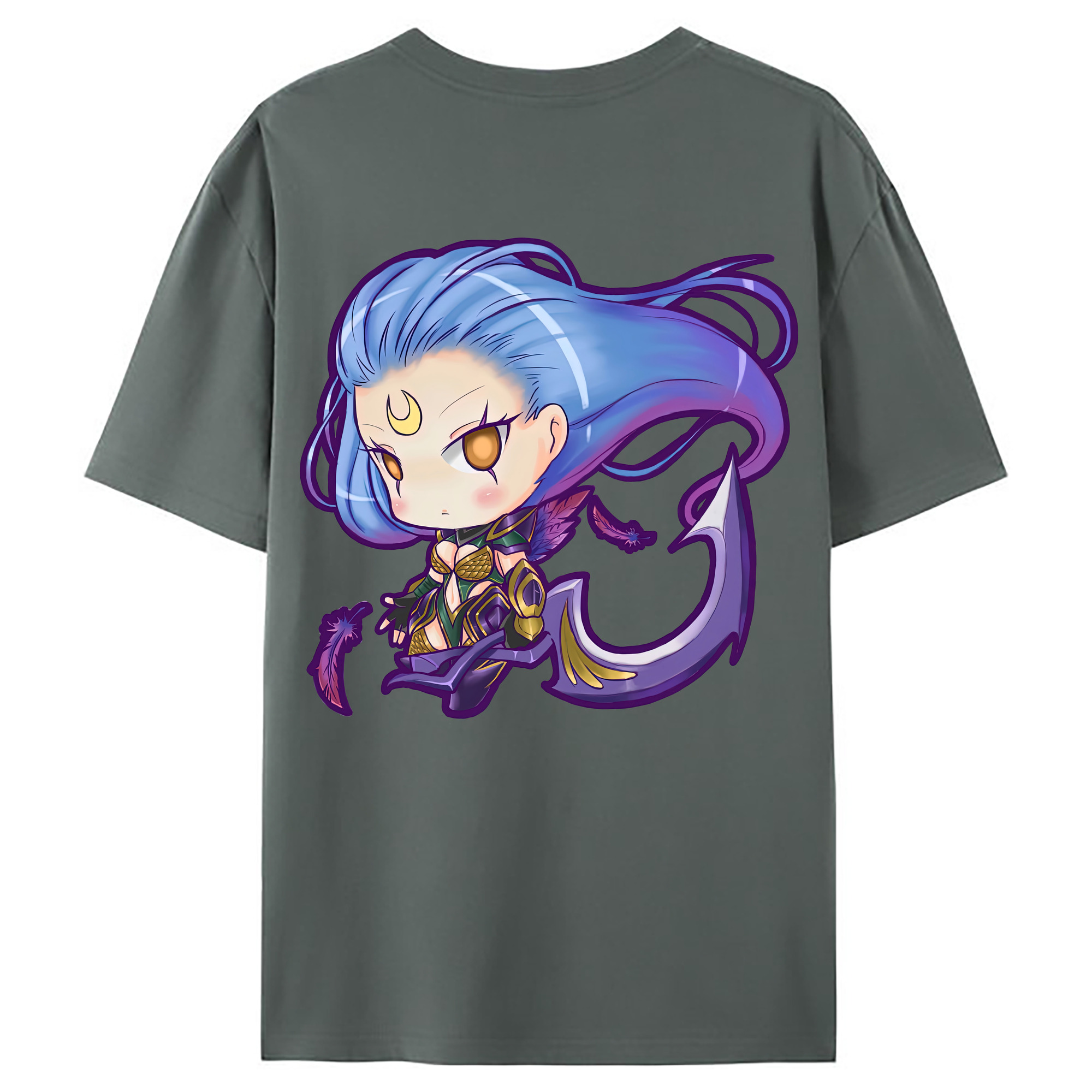 （画像用） リーグ・オブ・レジェンド League of Legends LOL 綿100％ メンズ半袖Tシャツ（バックプリント） 通気性
